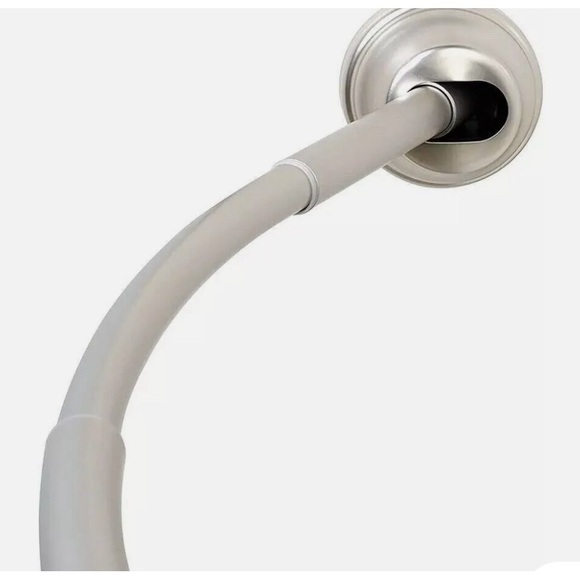 New Zenith Home E40S2ALBN Dual Mount Curved Shower Stall Rod Brushed Nickel - Picture 1 of 4